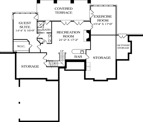 Architectural House Design - Traditional Floor Plan - Lower Floor Plan #453-562