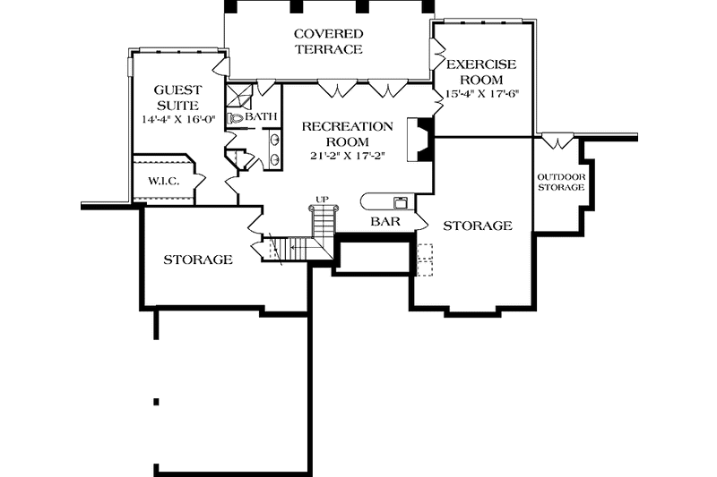 House Blueprint - Floor Plan - Lower Floor for Traditional House Plan #453-562 - 5 bed, 4.5 bath