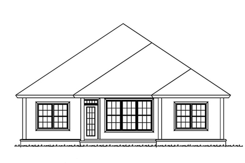 Home Plan - Exterior - Rear Elevation for Country House Plan #513-2166 - 3 bed, 2 bath