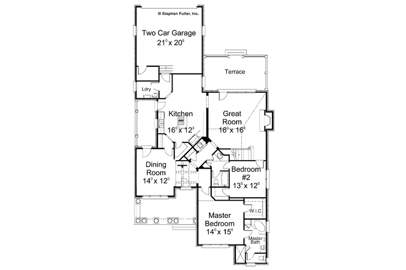 Home Plan - Floor Plan - Main Floor for Country House Plan #429-384 - 3 bed, 3 bath