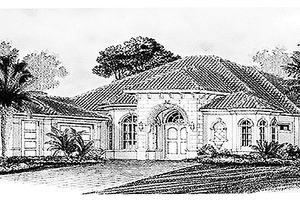 Home Plan - Mediterranean Exterior - Front Elevation Plan #1017-10