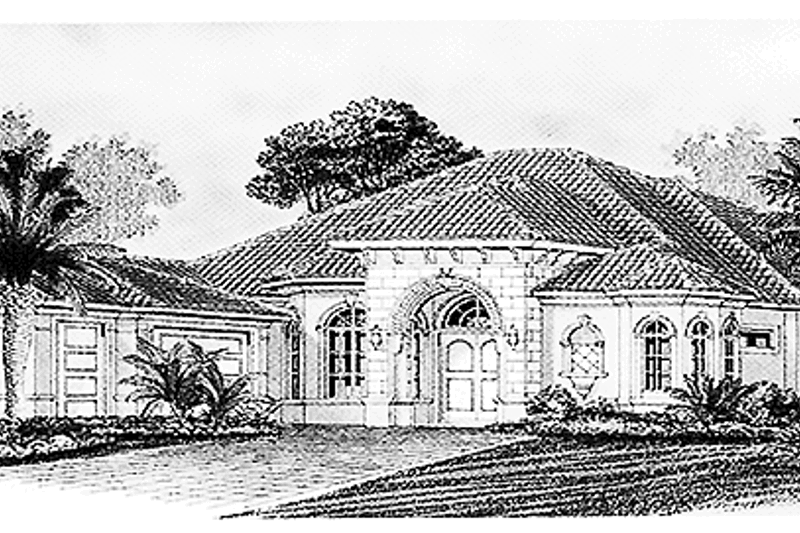 House Blueprint - Mediterranean Exterior - Front Elevation Plan #1017-10
