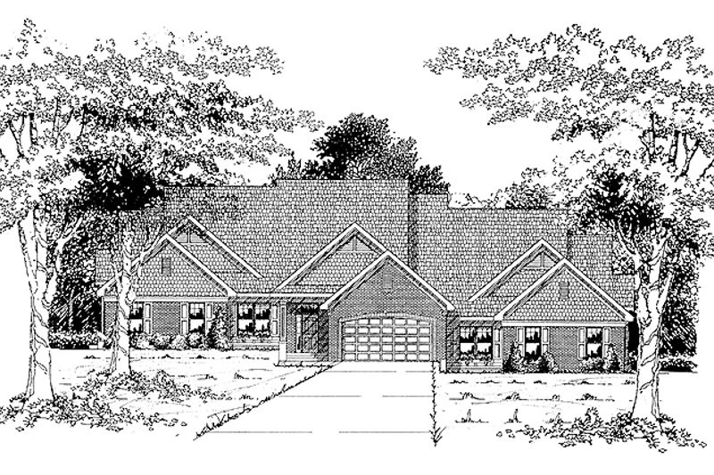 House Blueprint - Traditional Exterior - Front Elevation Plan #70-1346