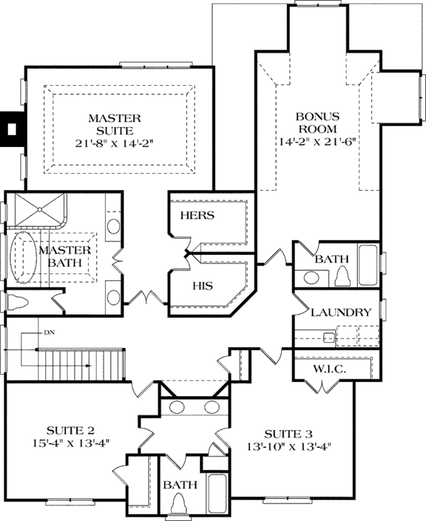 Home Plan - Colonial Floor Plan - Upper Floor Plan #453-331