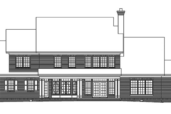 Exterior - Rear Elevation for Traditional House Plan #929-472 - 4 bed, 3 bath