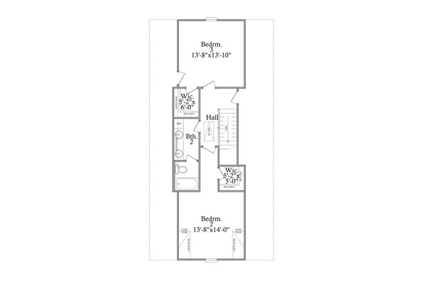 Traditional Floor Plan - Upper Floor Plan #69-416