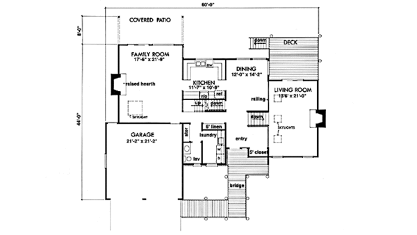 Architectural House Design - Prairie Floor Plan - Main Floor Plan #320-1332