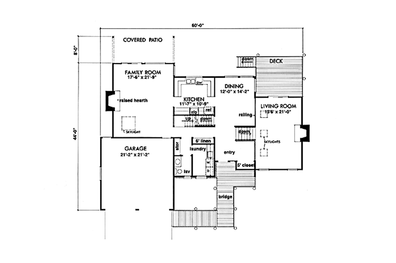 Home Plan - Floor Plan - Main Floor for Prairie House Plan #320-1332 - 3 bed, 2.5 bath