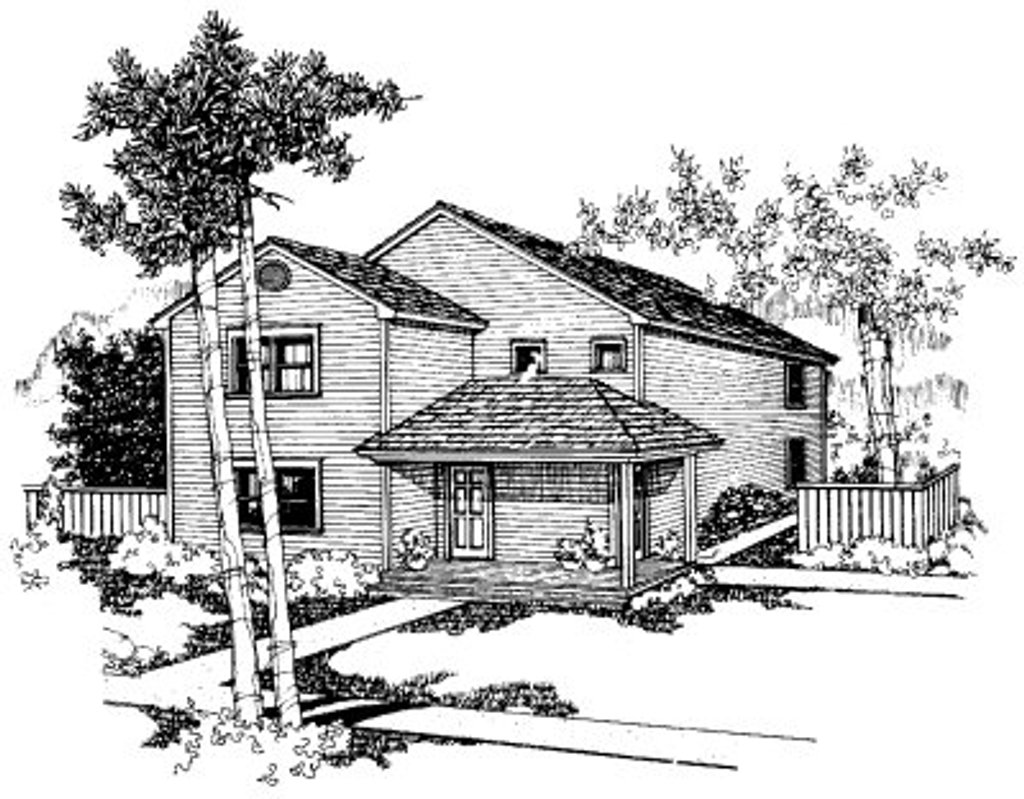 Exterior - Front Elevation 2 for Traditional House Plan #303-242 - 3 bed, 1.5 bath