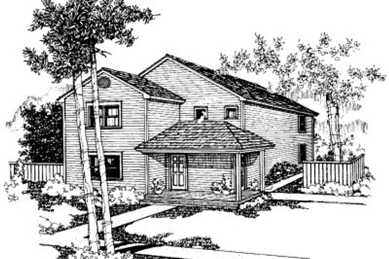 Exterior - Front Elevation 2 for Traditional House Plan #303-242 - 3 bed, 1.5 bath