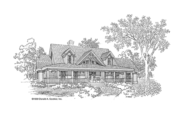 Exterior - Front Elevation 3 for Country House Plan #929-432 - 4 bed, 4 bath