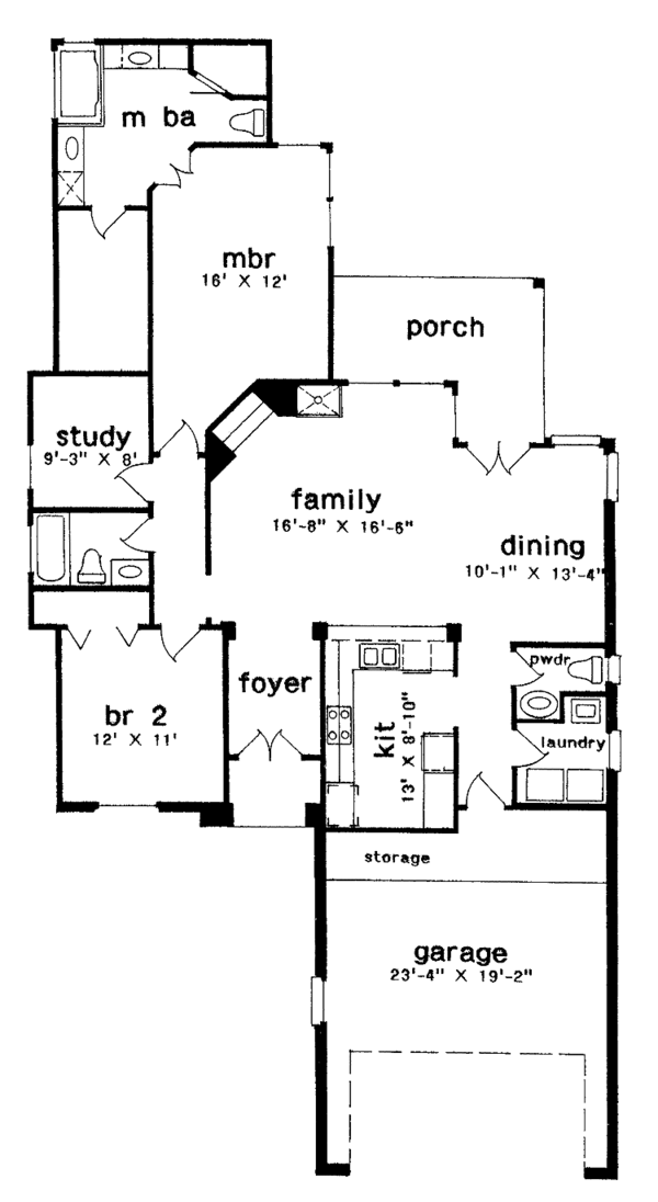 House Design - Country Floor Plan - Main Floor Plan #301-140