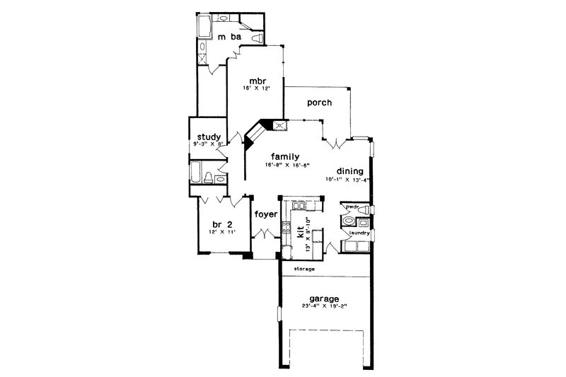 Dream House Plan - Floor Plan - Main Floor for Country House Plan #301-140 - 2 bed, 2.5 bath