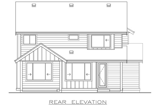 Exterior - Rear Elevation for Farmhouse House Plan #1100-29 - 3 bed, 2.5 bath