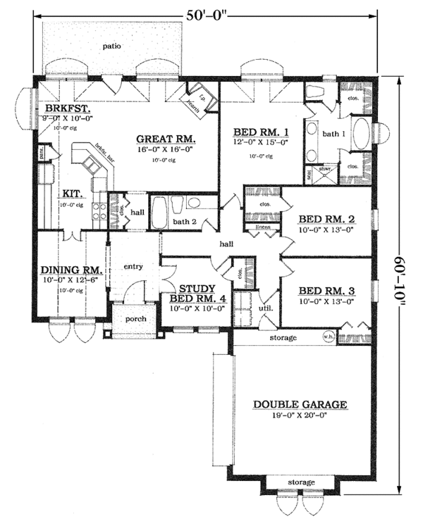Home Plan - Traditional Floor Plan - Main Floor Plan #42-644
