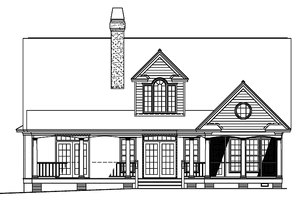 Exterior - Rear Elevation for Country House Plan #929-219 - 3 bed, 2.5 bath