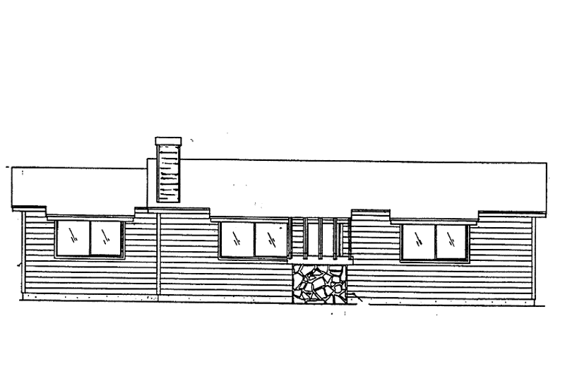 Home Plan - Exterior - Front Elevation 3 for Contemporary House Plan #30-251 - 3 bed, 1 bath