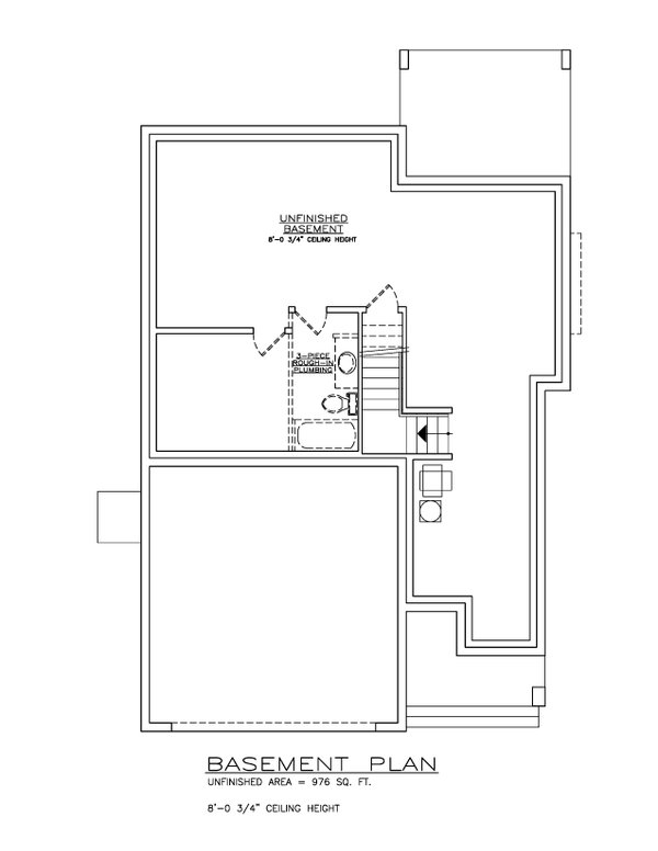 Architectural House Design - Floor Plan - Lower Floor for Farmhouse House Plan #1100-113 - 3 bed, 2.5 bath