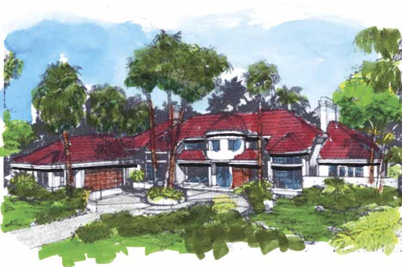 Home Plan - Mediterranean Exterior - Front Elevation Plan #320-640