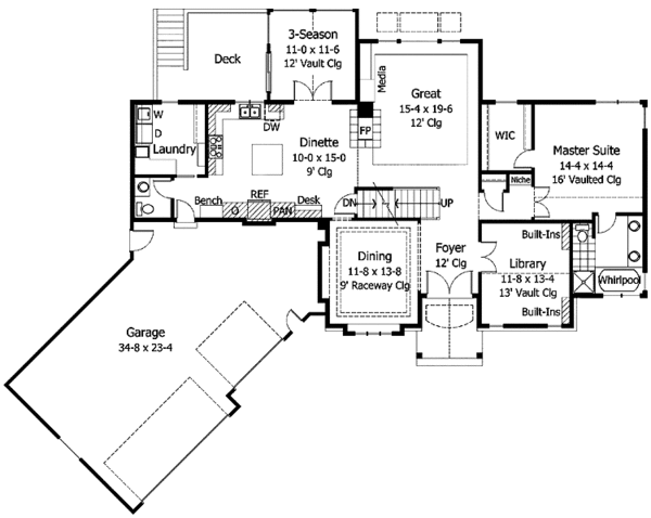 Home Plan - Traditional Floor Plan - Main Floor Plan #51-831