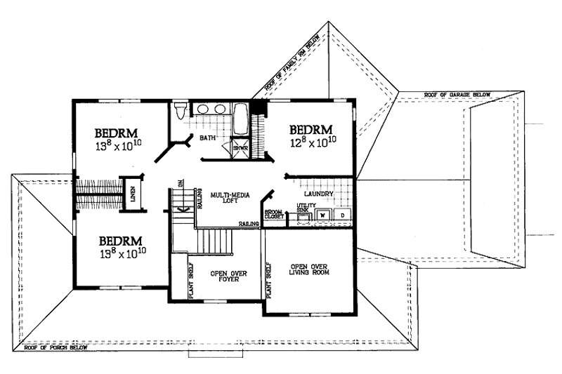 Dream House Plan - Floor Plan - Upper Floor for Victorian House Plan #72-1090 - 4 bed, 2.5 bath