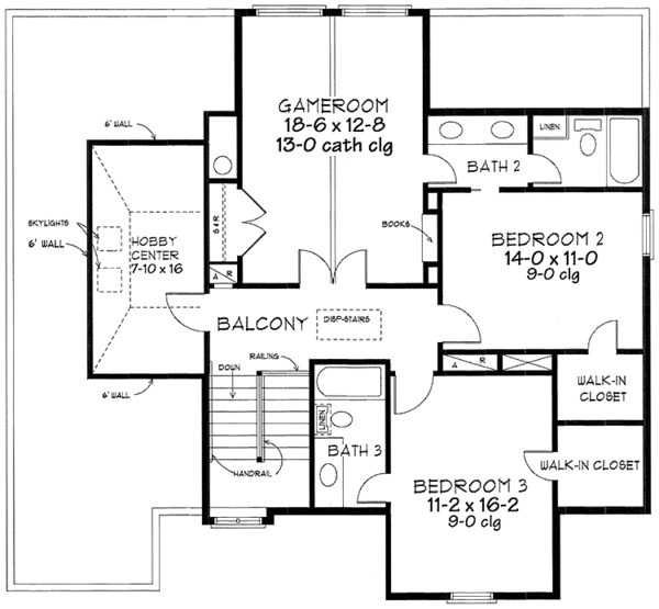 Architectural House Design - Country Floor Plan - Upper Floor Plan #410-3592
