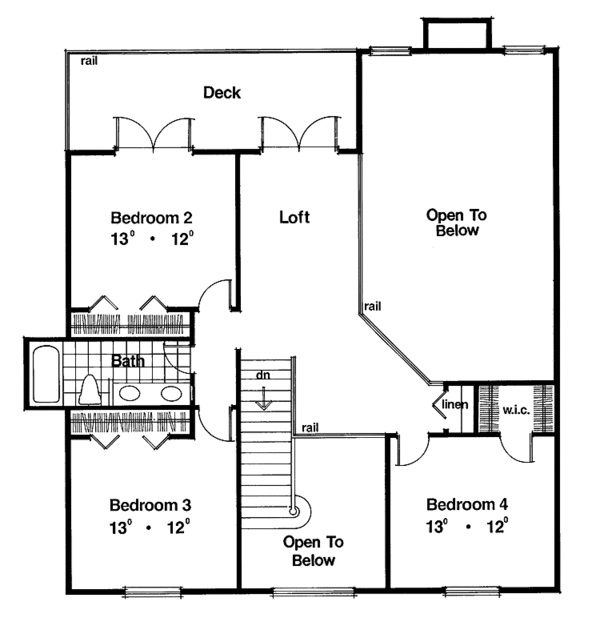 Home Plan - Classical Floor Plan - Upper Floor Plan #417-505