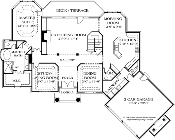 House Design - Colonial Floor Plan - Main Floor Plan #453-563