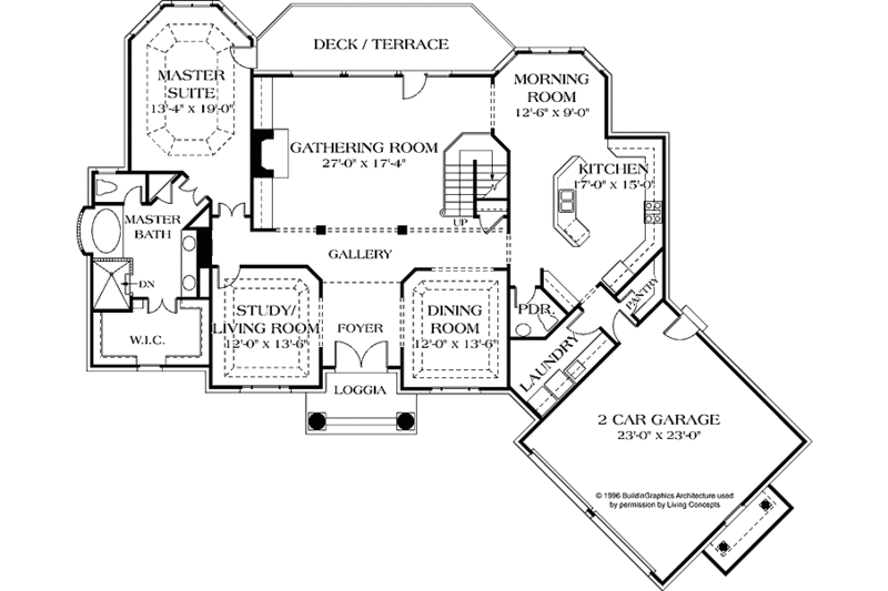 Home Plan - Floor Plan - Main Floor for Colonial House Plan #453-563 - 4 bed, 3.5 bath