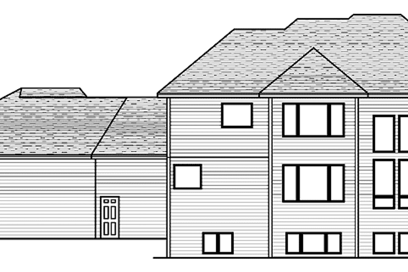 Home Plan - Exterior - Rear Elevation for European House Plan #51-649 - 3 bed, 2.5 bath