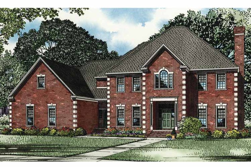 House Blueprint - Exterior - Front Elevation 3 for European House Plan #17-3276 - 4 bed, 4 bath