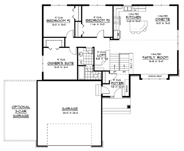 Home Plan - Contemporary Floor Plan - Main Floor Plan #51-594