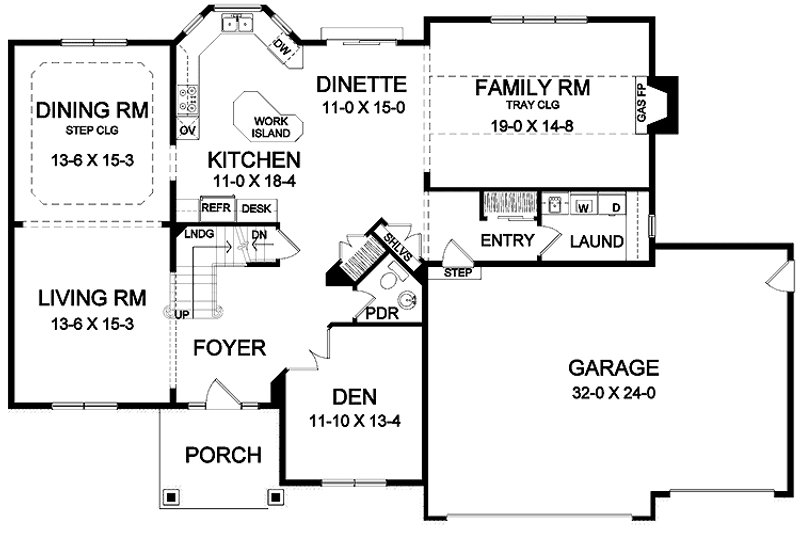 Home Plan - Floor Plan - Main Floor for Classical House Plan #328-385 - 4 bed, 3.5 bath