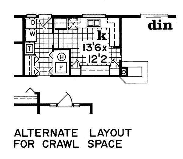 Floor Plan - Other Floor for Ranch House Plan #47-468 - 3 bed, 2 bath