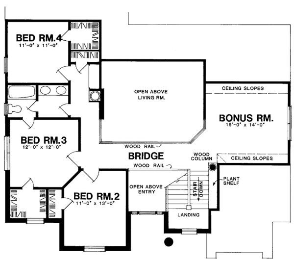 Dream House Plan - Colonial Floor Plan - Upper Floor Plan #40-446