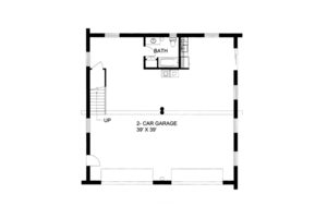 Floor Plan - Main Floor for Log House Plan #117-827, 1.5 bath