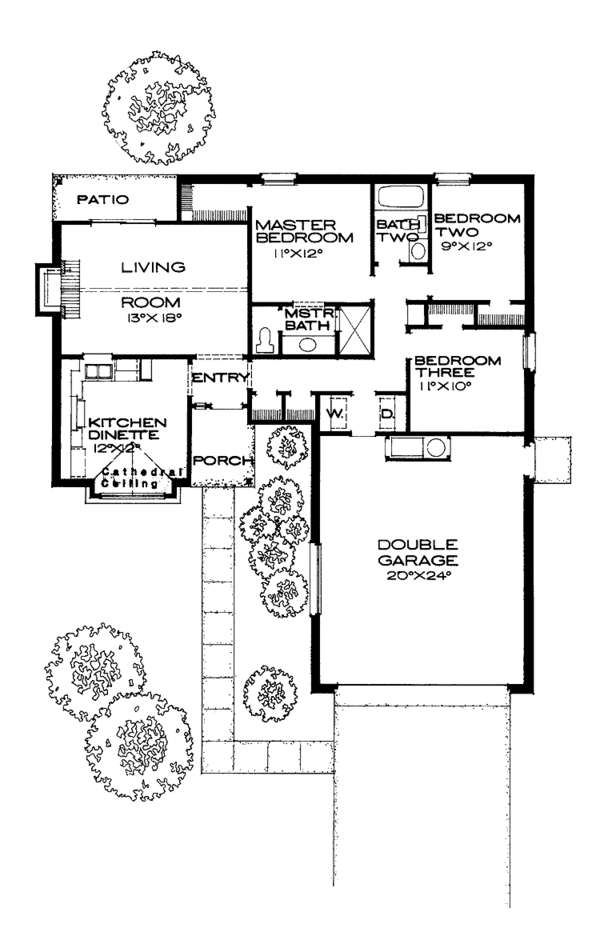 Architectural House Design - Ranch Floor Plan - Main Floor Plan #310-1115