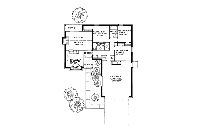 Dream House Plan - Floor Plan - Main Floor for Ranch House Plan #310-1115 - 3 bed, 2 bath