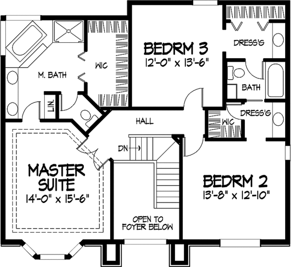 House Plan Design - European Floor Plan - Upper Floor Plan #320-1440