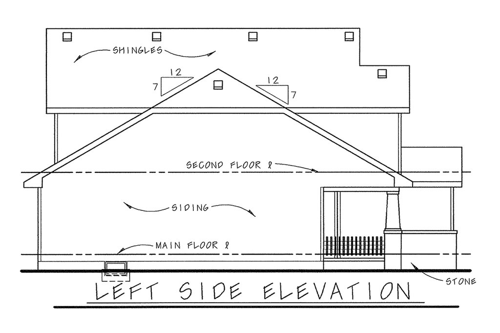 Exterior - Other Elevation for Craftsman House Plan #20-1692 - 3 bed, 3 bath