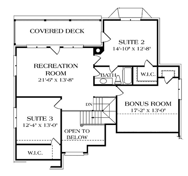 Dream House Plan - Traditional Floor Plan - Upper Floor Plan #453-135