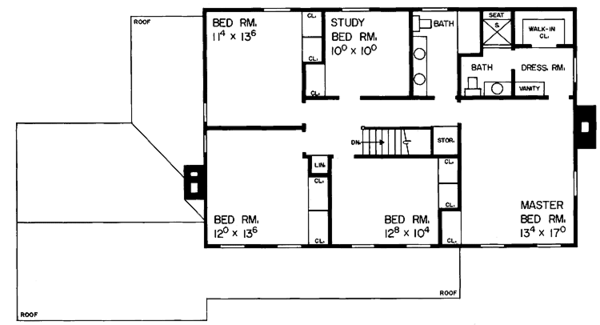 Dream House Plan - Country Floor Plan - Upper Floor Plan #72-601