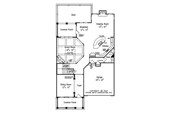Floor Plan - Main Floor for Colonial House Plan #927-485 - 4 bed, 3.5 bath