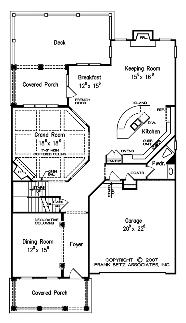 Home Plan - Colonial Floor Plan - Main Floor Plan #927-485