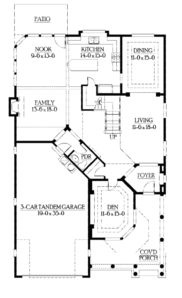 Architectural House Design - Craftsman Floor Plan - Main Floor Plan #132-430