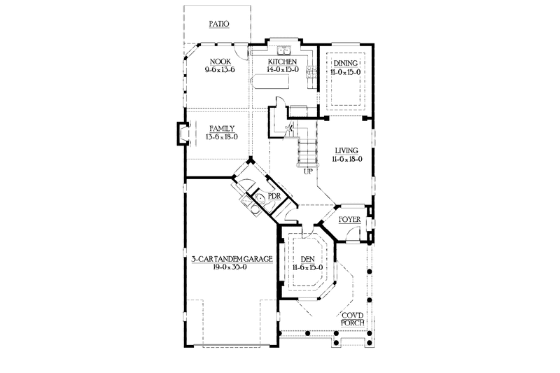 Home Plan - Floor Plan - Main Floor for Craftsman House Plan #132-430 - 4 bed, 2.5 bath