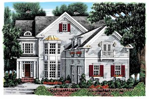 Colonial Exterior - Front Elevation Plan #927-895