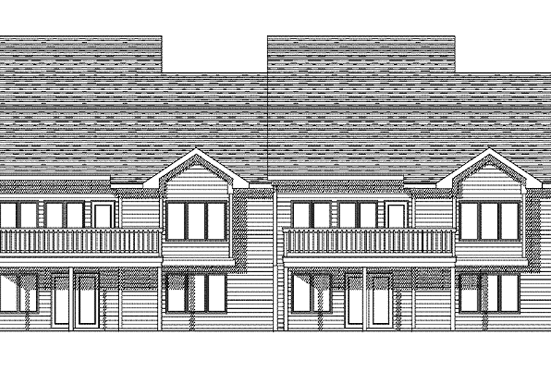 Home Plan - Exterior - Rear Elevation for Traditional House Plan #70-1385 - 4 bed, 4 bath