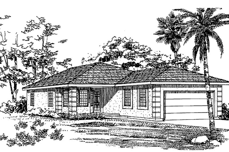 House Blueprint - Craftsman Exterior - Front Elevation Plan #72-1037