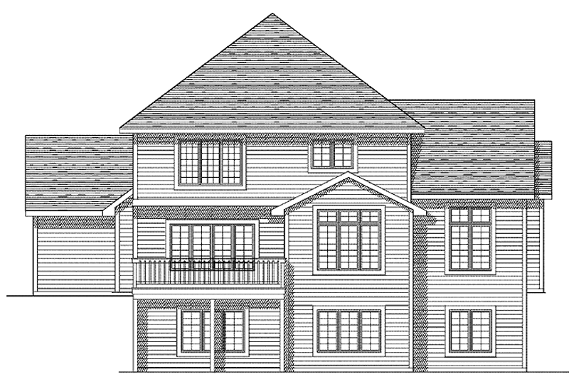 Home Plan - Exterior - Rear Elevation for Traditional House Plan #70-1371 - 4 bed, 2.5 bath